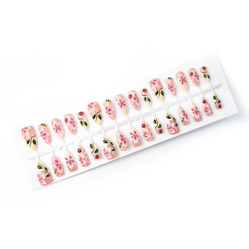 Künstlerisches Floral Press-On Nagelset Karnz 1790636612