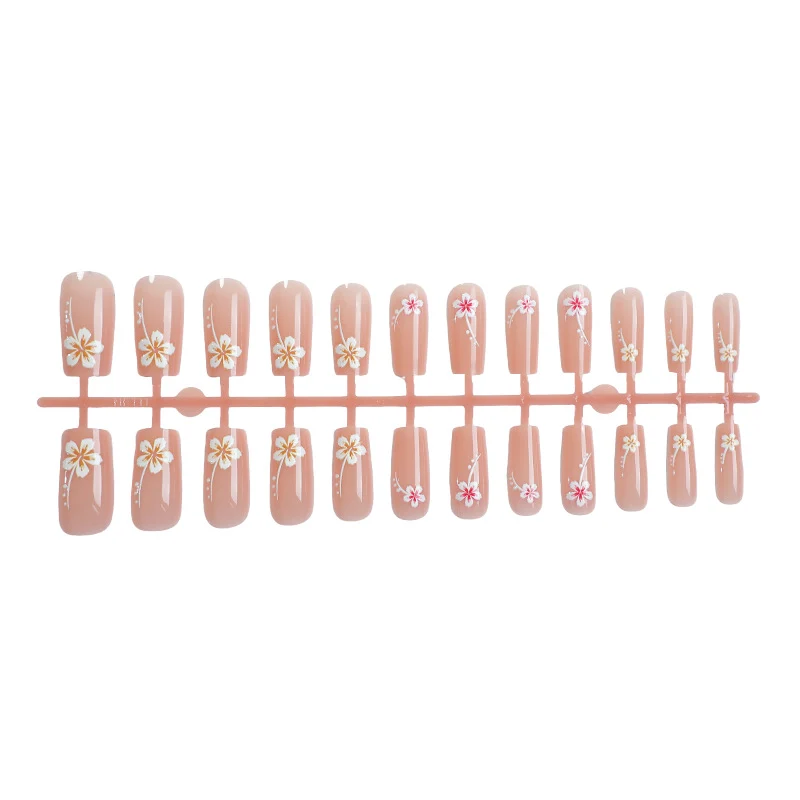 Künstlerisches Floral Press-On Nagelkunst Set Karnz
