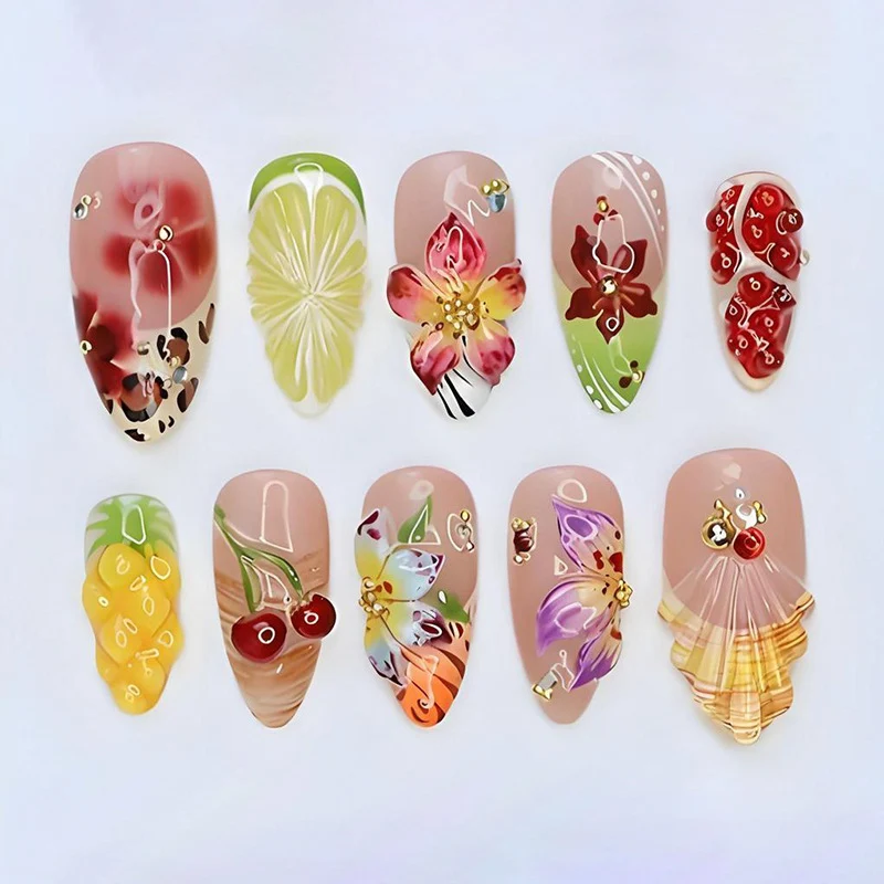 Künstlerisches Floral Press-On Nagelkunst-Set Karnz 1790636675