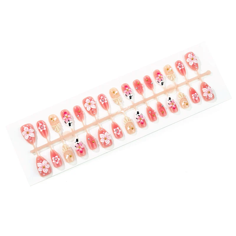 Künstlerisches floral Press-On Nagel Kunst Set Karnz 1790636557