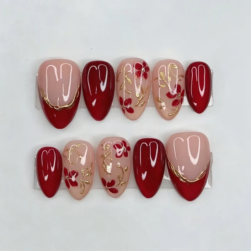 Künstlerisches Floral Press-On Nagelkunstset Karnz 1790636459