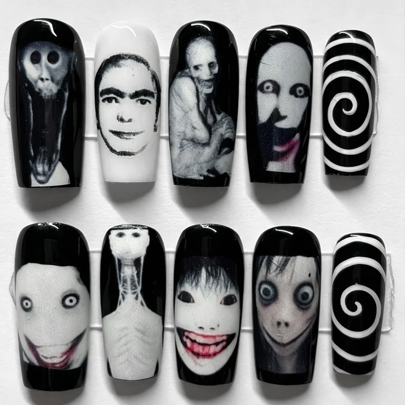 Stylisches Kunstnagelset mit einzigartigen Grafiken Karnz