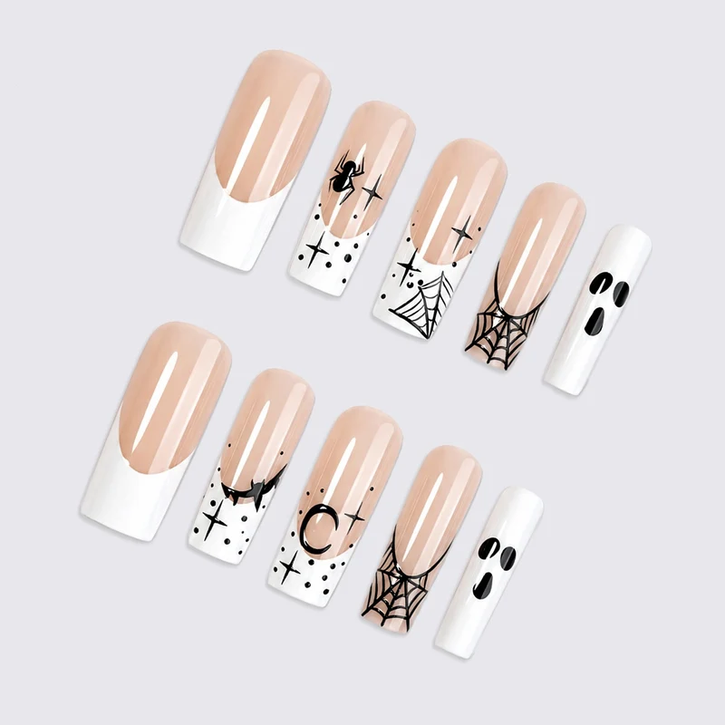 Kunstnagelset mit Halloween-Motiven und kreativen Designs Karnz