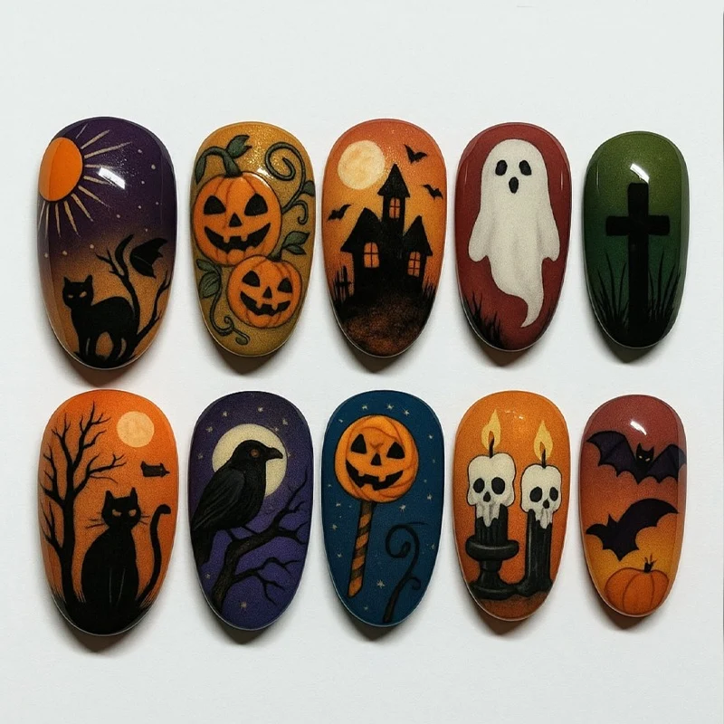 Kunstnagelset mit Halloween-Motiven Karnz