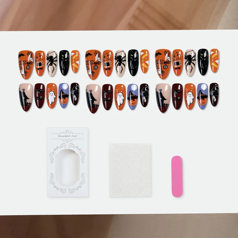 Kunstnagelset mit gruseligen Halloween-Motiven Karnz