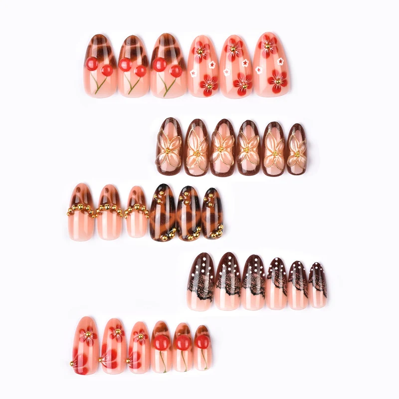Künstlerische Kirschblüten Nail Art zum Aufkleben Karnz