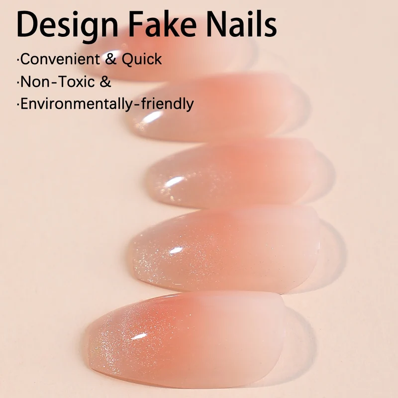 Kunstnagelset mit Ombre-Effekt und Glitzerakzenten Karnz