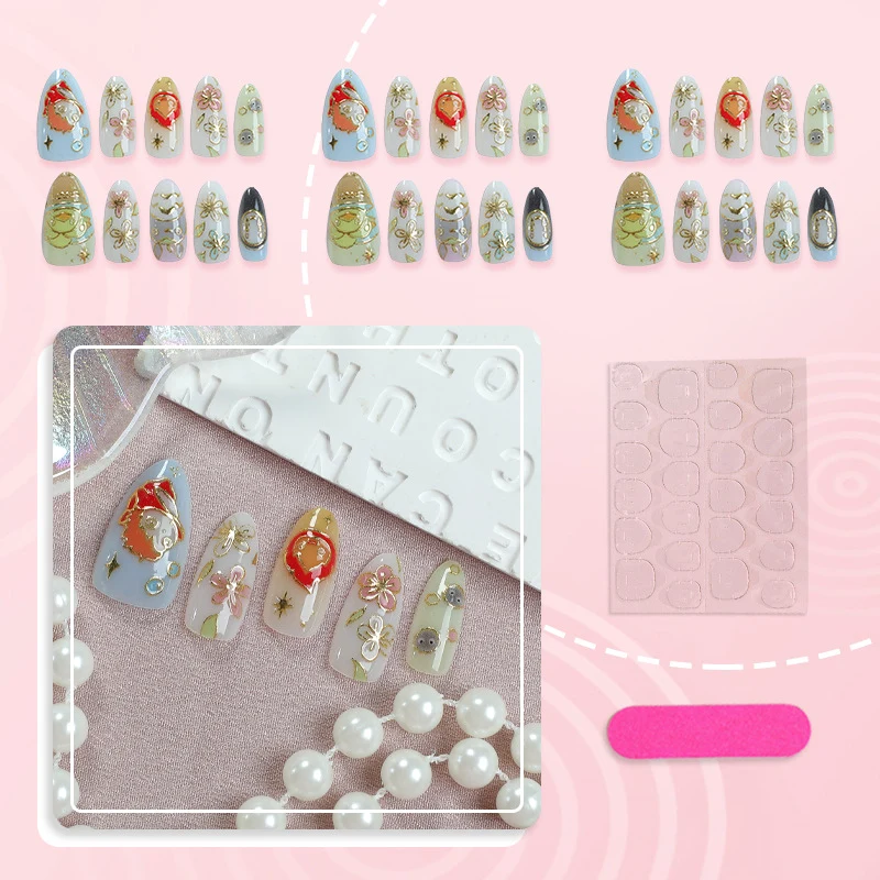 Artistic Character-Themed Press-On Nail Art Set Karnz