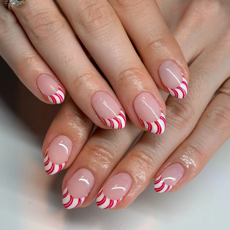 Künstlerische Zuckerstange Press-On Nagelkunst Karnz