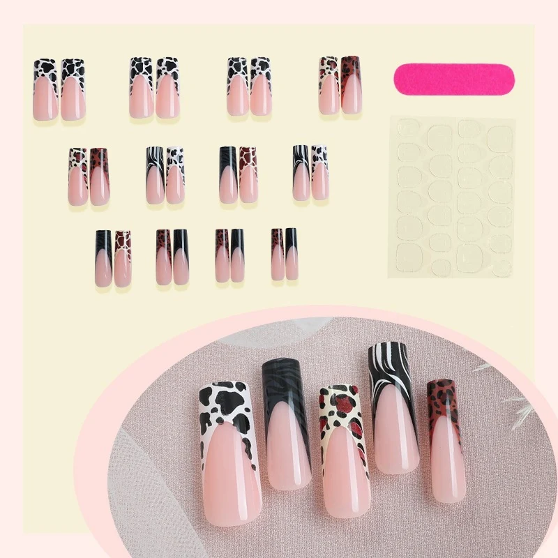 Kunstnagelset mit modischen Tier- und Farbverlauf-Designs Karnz