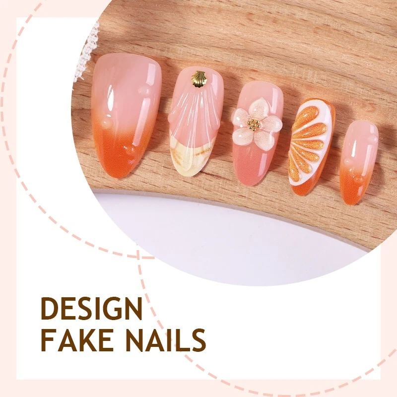 Kunstnagelset mit floralen Designs und Glitzer-Akzenten Karnz