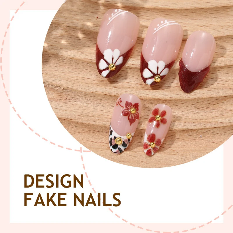 Kunstnagelset mit floralen 3D-Designs und eleganten Akzenten Karnz