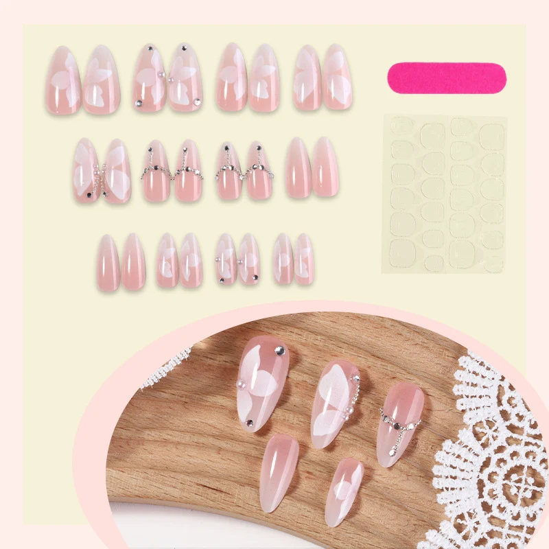 Künstlerisches 3D Schmetterlings Press-On Nagel Kunst Set Karnz