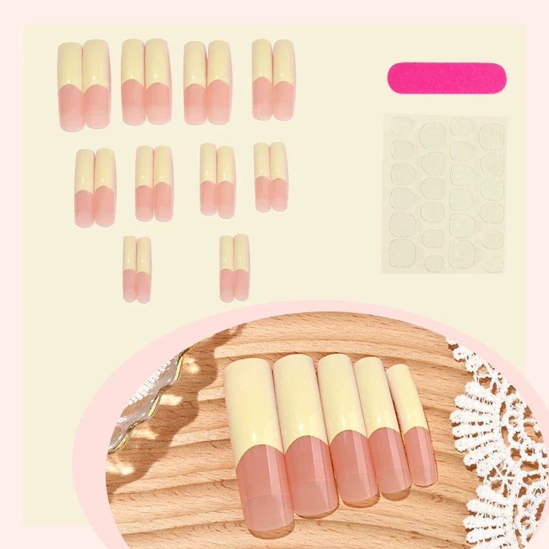 Kunstnagelset mit eleganten französischen Spitzen und hochwertigen Materialien Karnz