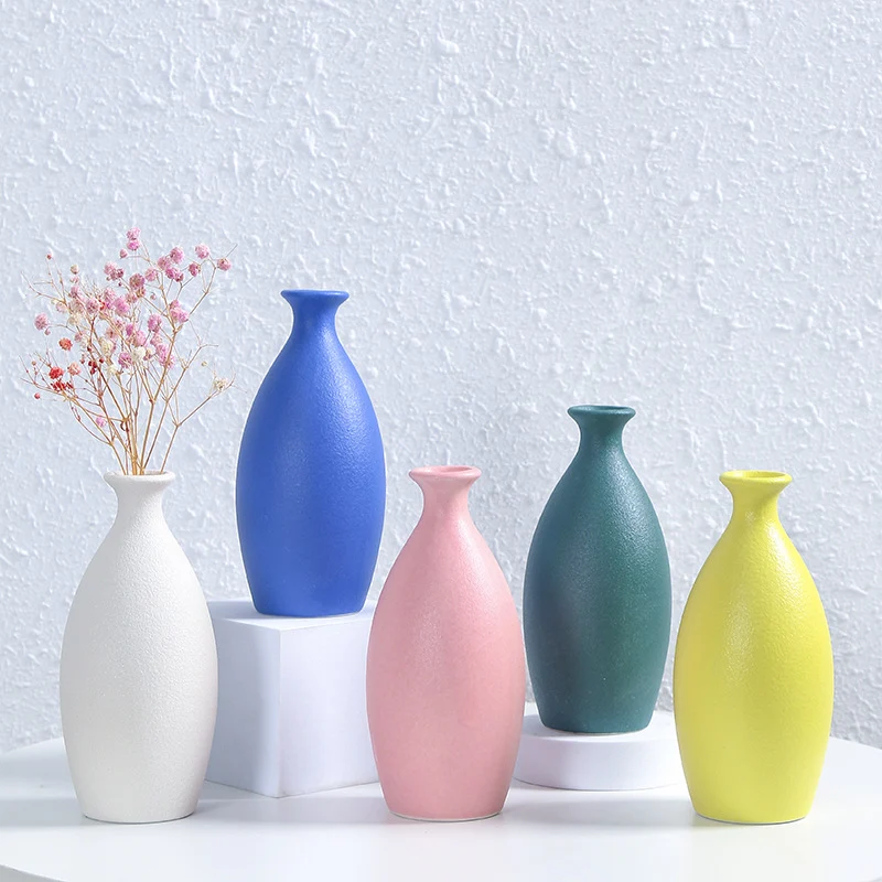Minimalistischer Texturierter Keramik Blumen Vase Karnz