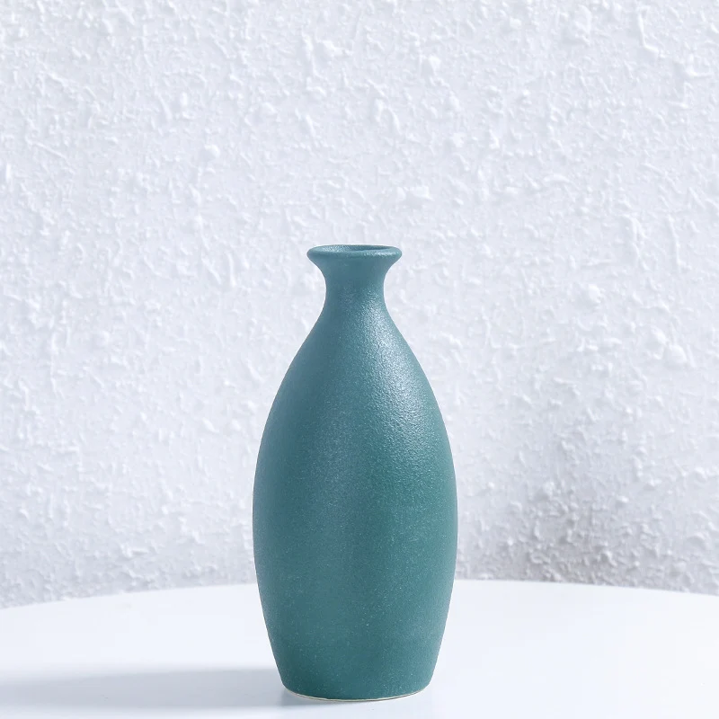 Minimalistischer Texturierter Keramik Blumen Vase Karnz