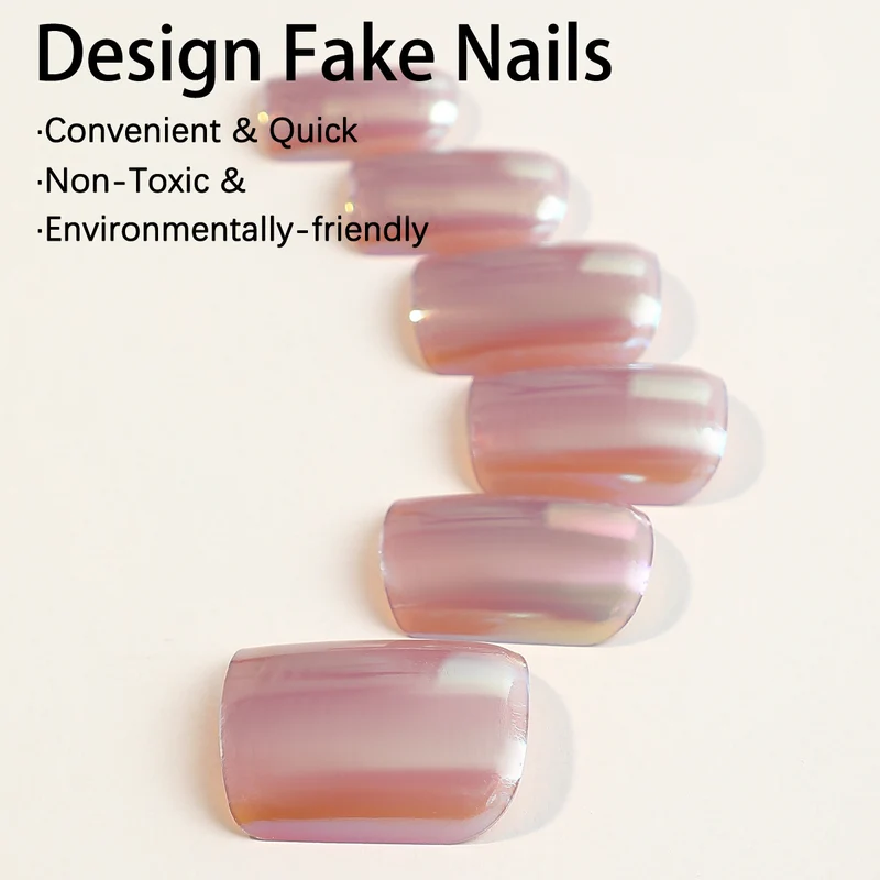 Künstliches Nagelset mit holografischem Effekt Karnz