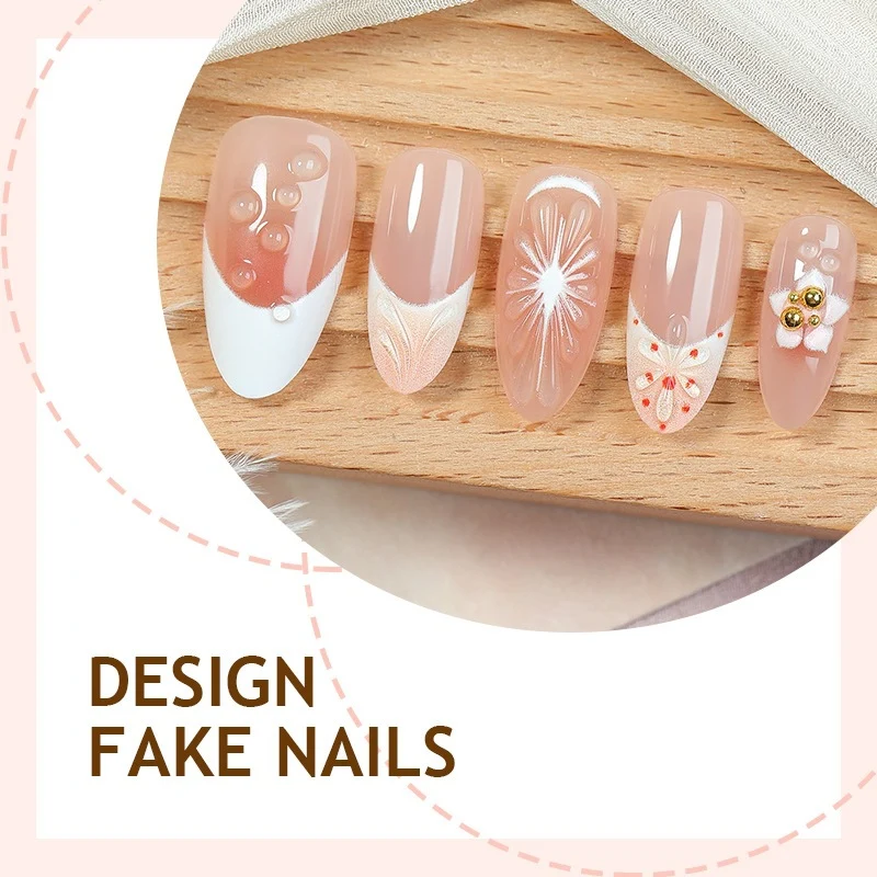 Kunstnagelset mit floralen und eleganten Designs Karnz