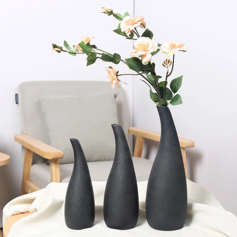 Elegante Keramik Blumenvasen Set Karnz