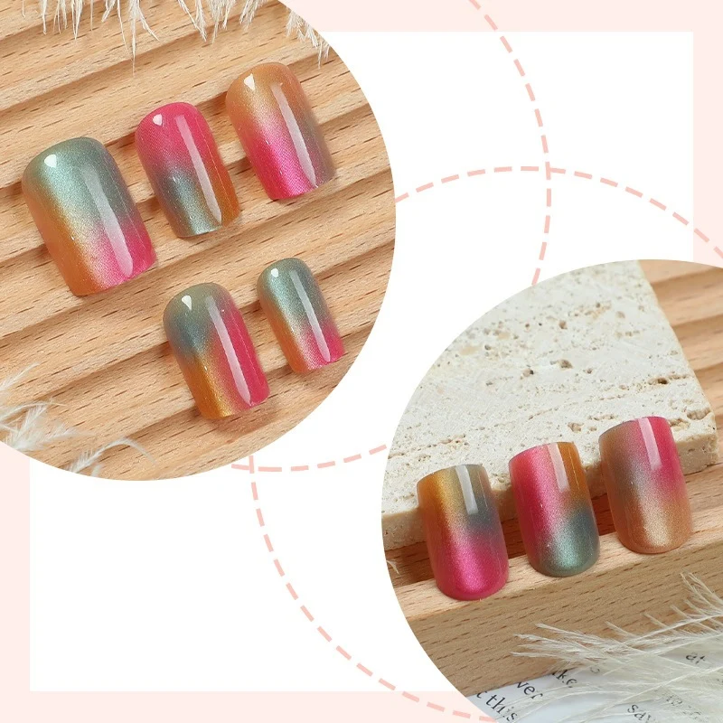 Künstliches Nagelset mit eleganten Farbverlaufs-Design Karnz