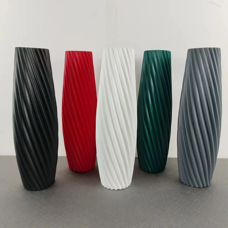 Textured Spiral Decorative Vase Karnz