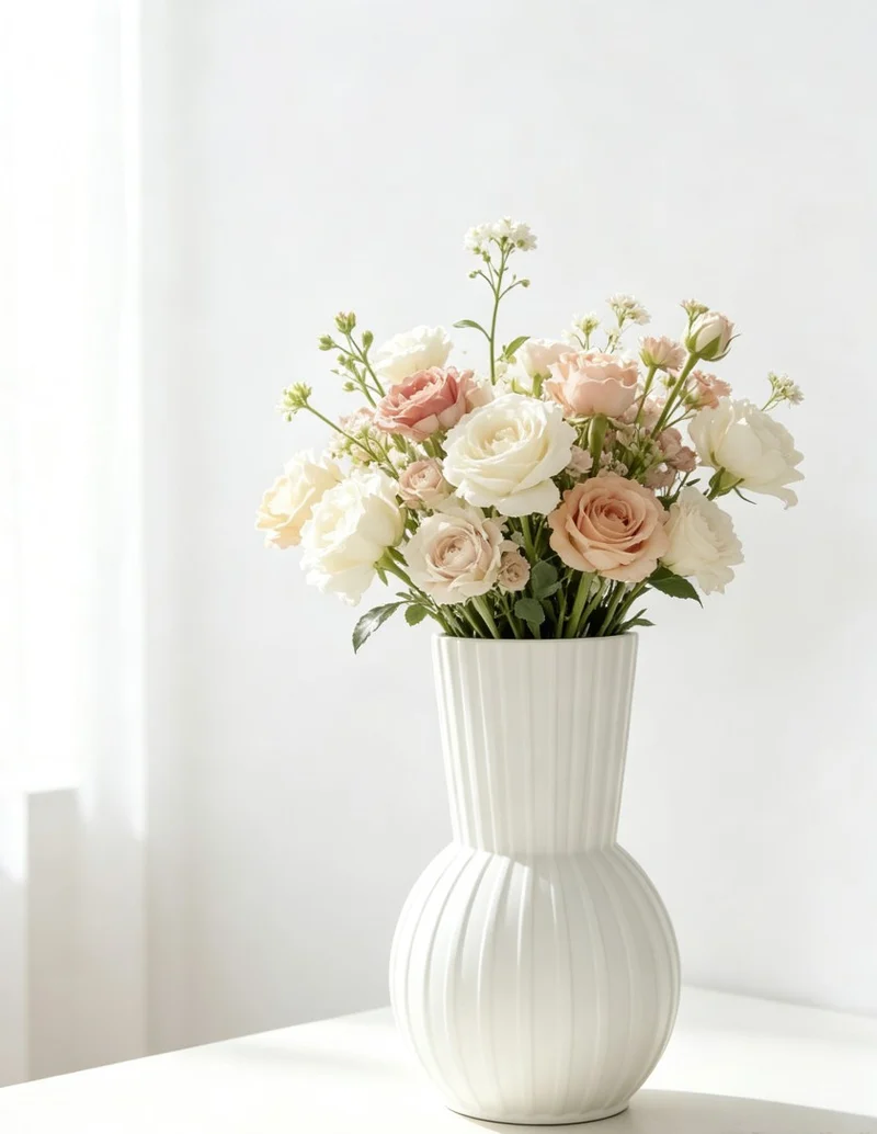 Elegantes Blumenarrangement Vase Karnz