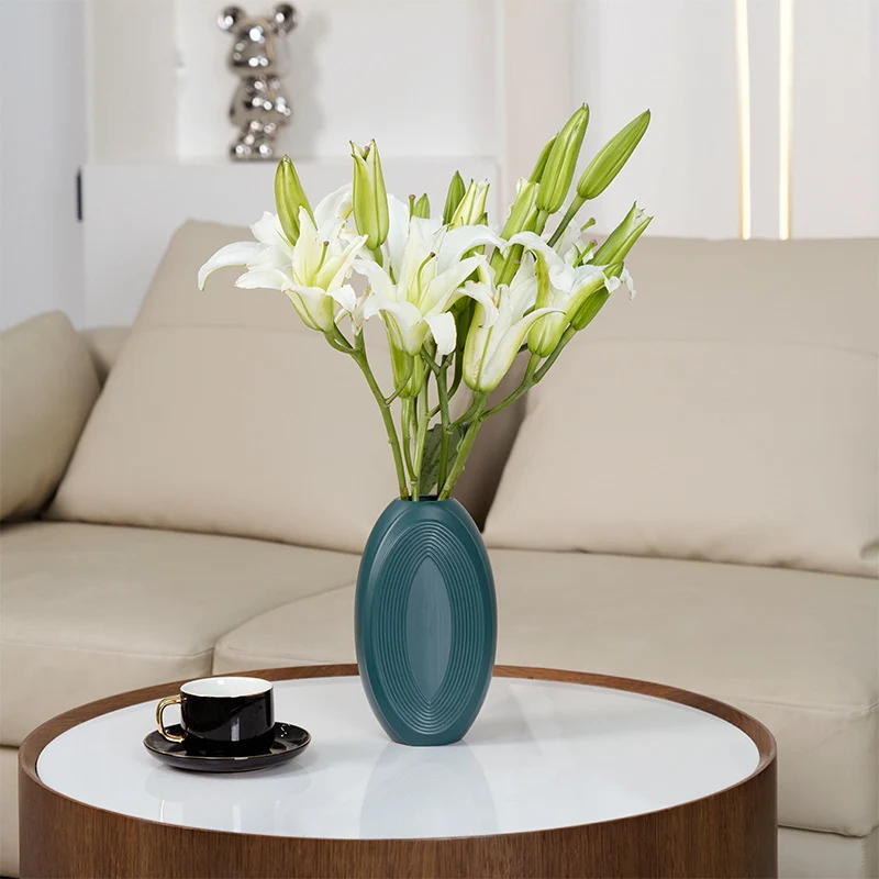 Texturierte ovale dekorative Vase Karnz