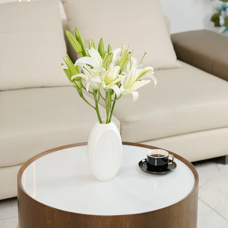 Texturierte ovale dekorative Vase Karnz