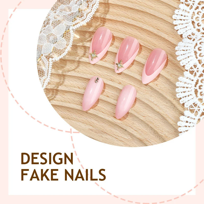 Kunstnagelset mit eleganten 3D-Blütenakzenten Karnz