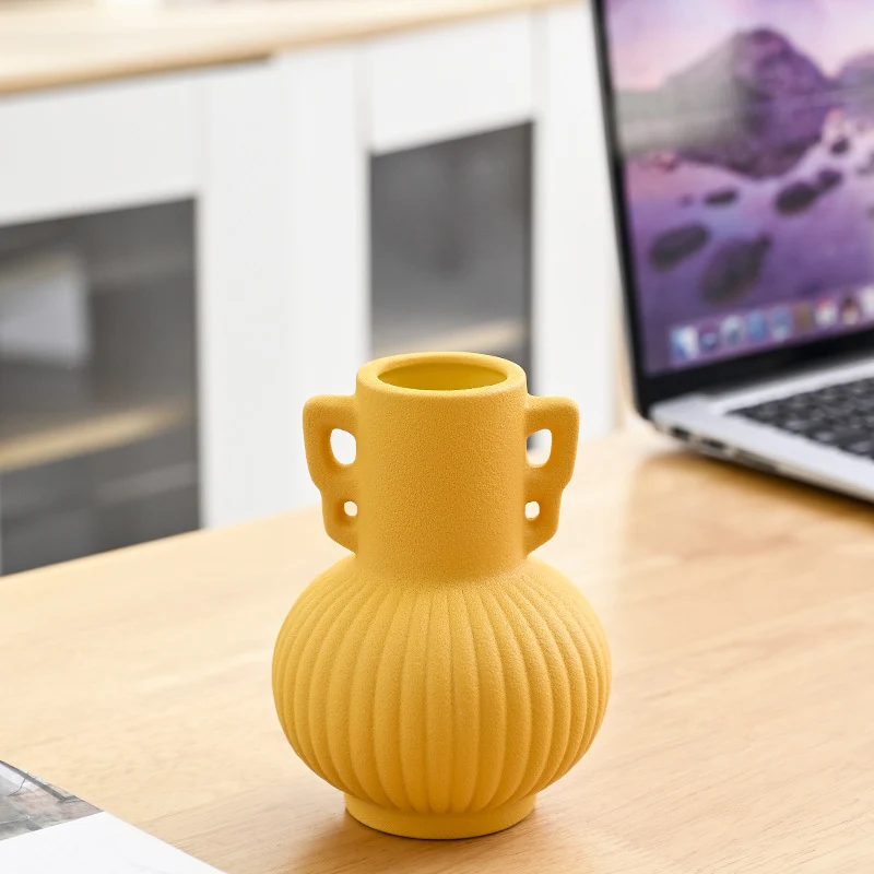 Texturierte dekorative Keramikblumenvase Karnz