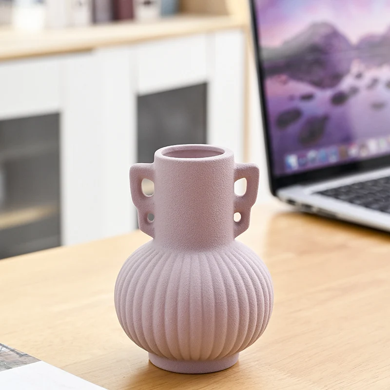 Texturierte dekorative Keramikblumenvase Karnz