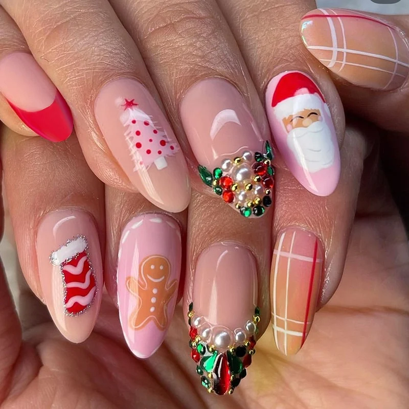 Künstliche Nagel-Kollektion mit festlichen Designs und eleganten Akzenten Karnz