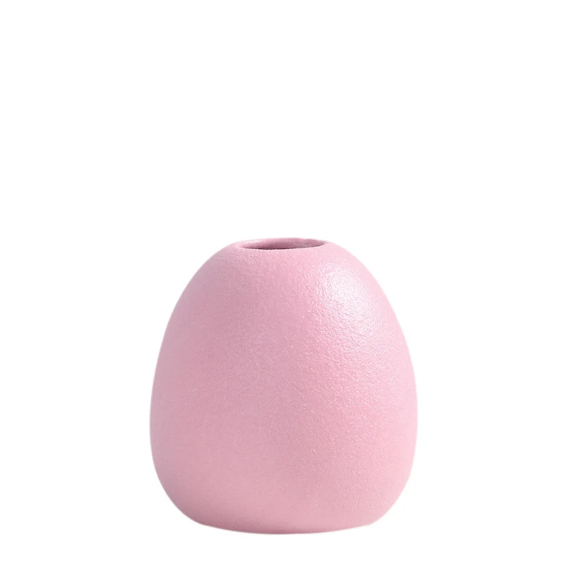 Zeitgenössische eiförmige Keramikblumenvase Karnz