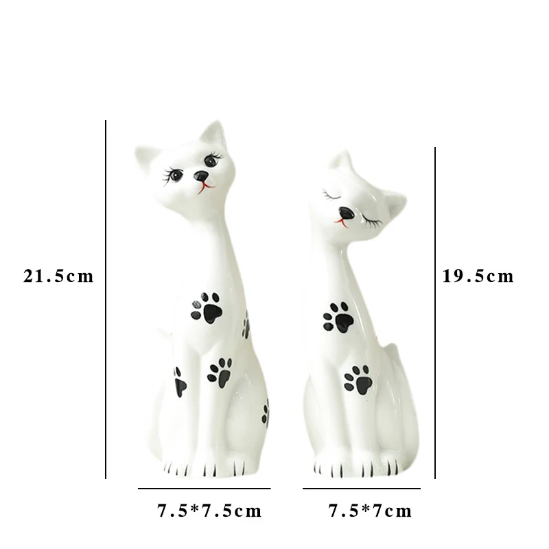 Verspieltes Keramikkatzenfiguren-Set Karnz