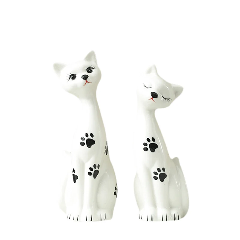Verspieltes Keramikkatzenfiguren-Set Karnz