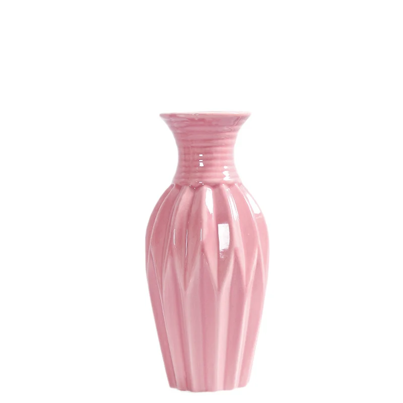 Modern gerippten Keramik Blumenvasen Karnz