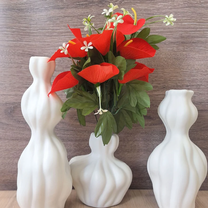 Abstract Textured Decorative Vase Karnz