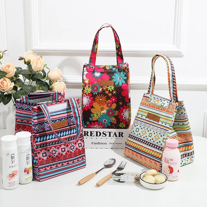 Blumenmuster Isolierter Lunch Tote Karnz