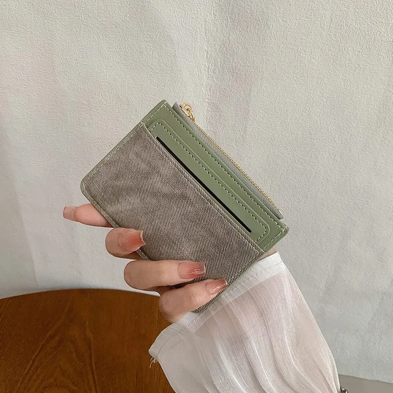 Texturiertes Leder Kartenhalter Täschchen