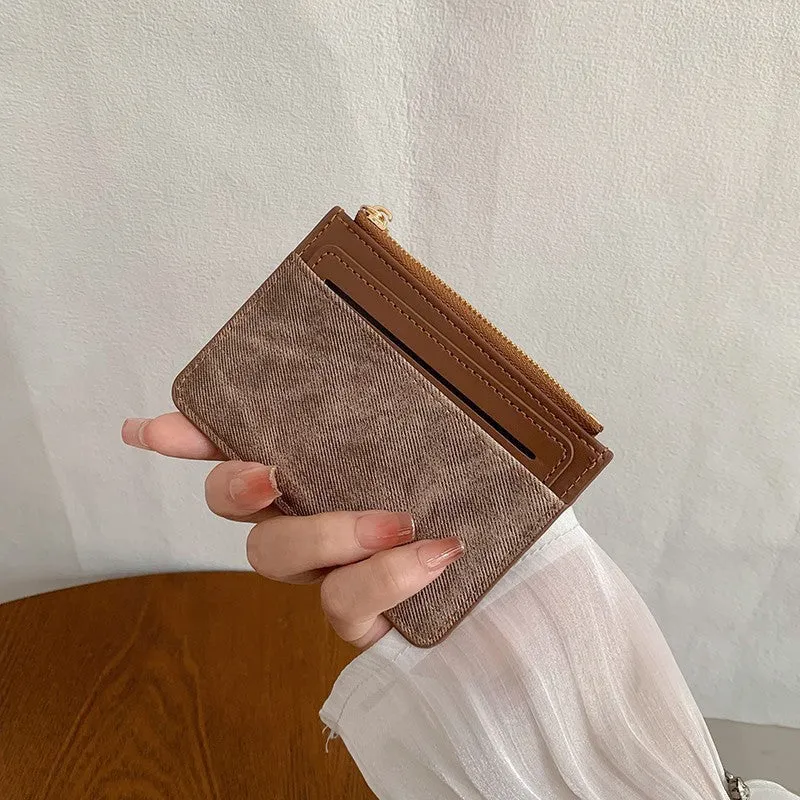 Texturiertes Leder Kartenhalter Täschchen