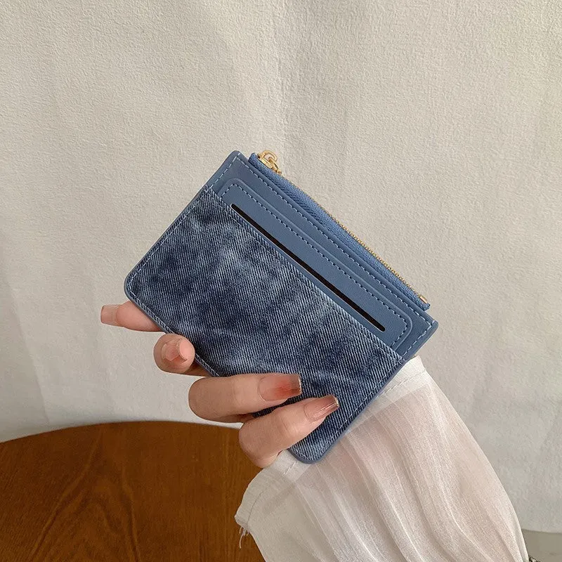 Texturiertes Leder Kartenhalter Täschchen