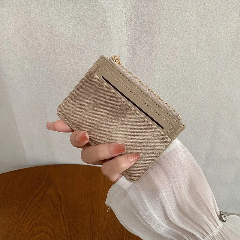 Texturiertes Leder Kartenhalter Täschchen