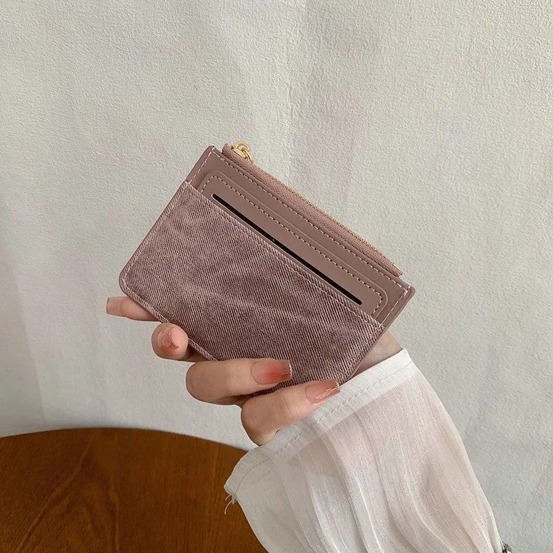 Texturiertes Leder Kartenhalter Täschchen