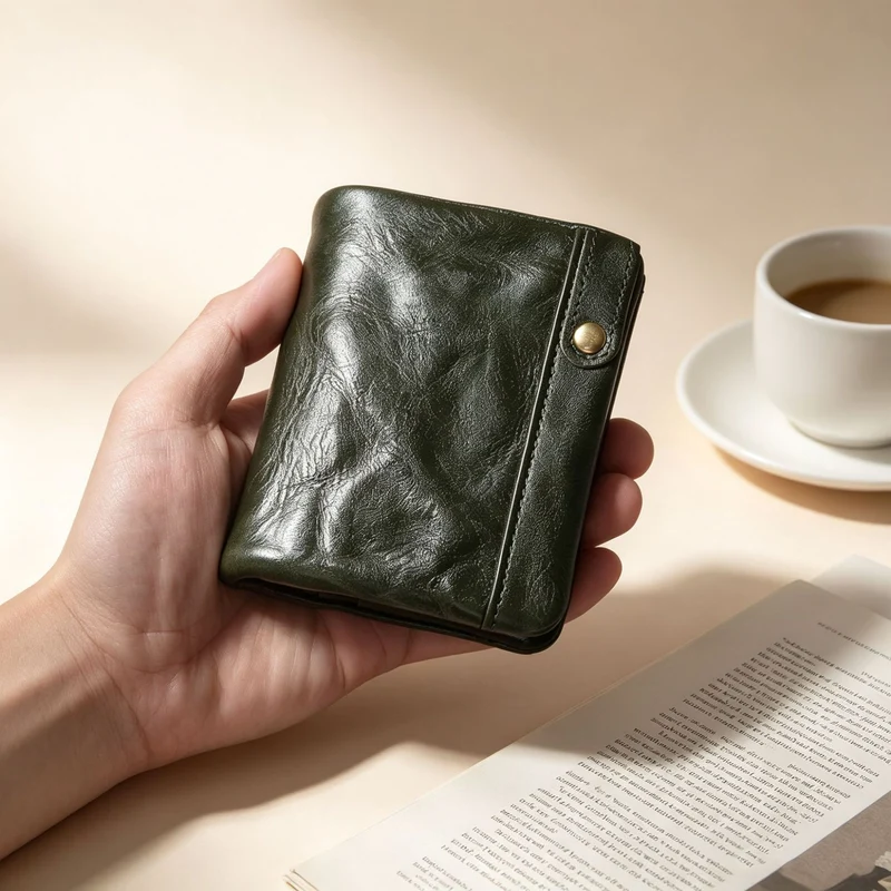 RFID-blockierende Leder-Kartenbrieftasche