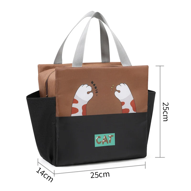Niedlicher Tiergesicht Isolierte Lunch Tasche Karnz