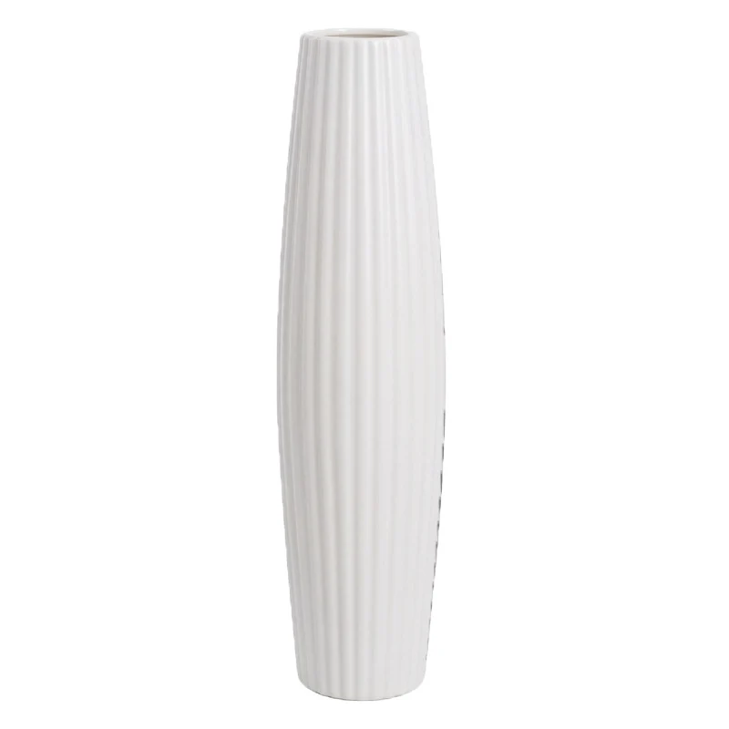 Elegante gerippte keramische Bodenvase Karnz