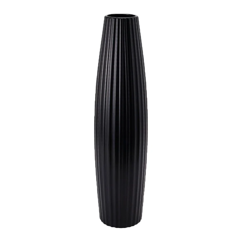 Elegante gerippte keramische Bodenvase Karnz