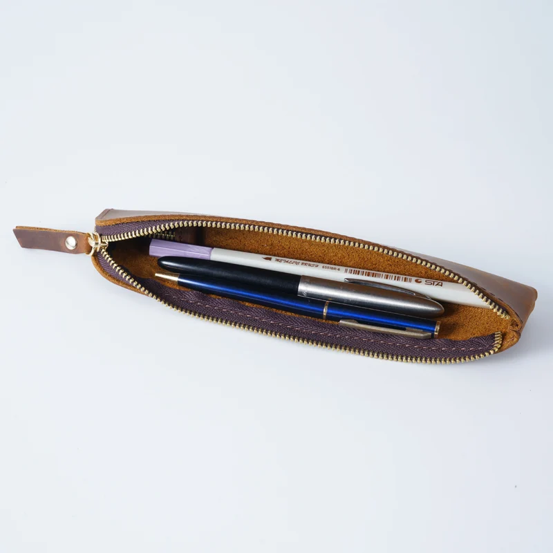 Leder Reißverschluss Bleistiftetui 1790590109