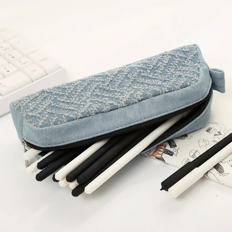 Denim Texturiertes Federmäppchen