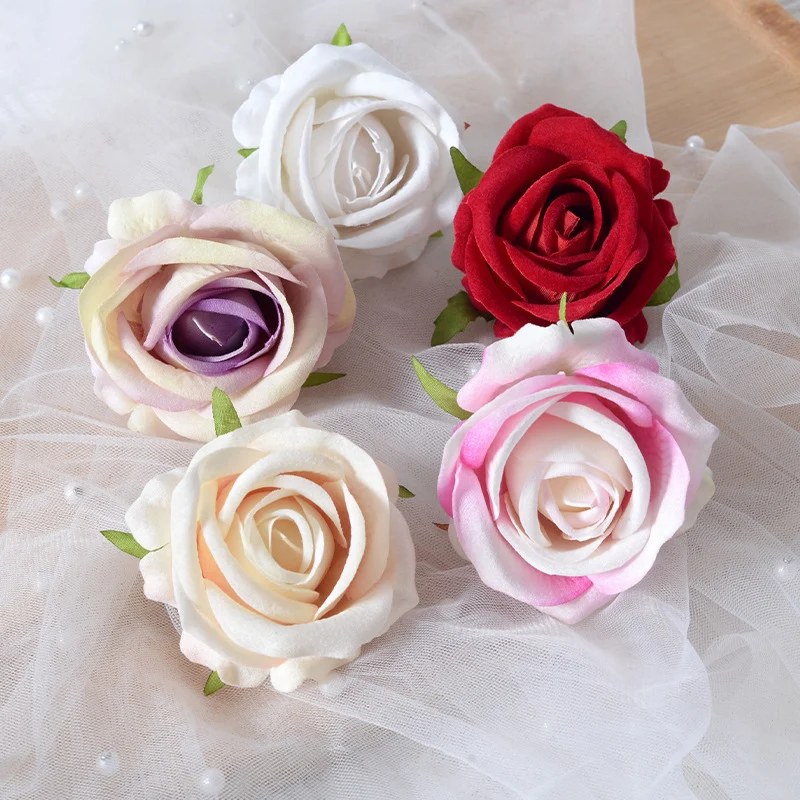Dekorativer Samt Rose Pins Brosche